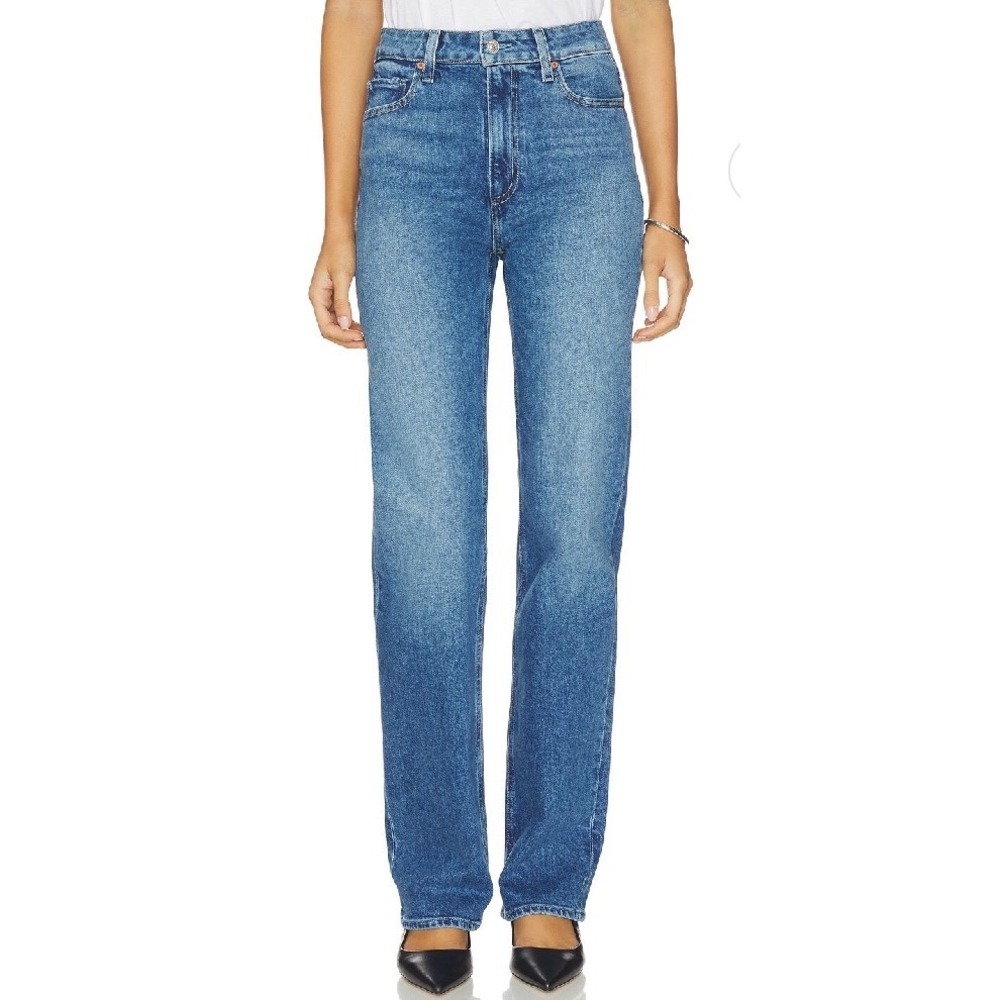 PAIGE‎ Stevie High-Rise Straight Leg Jeans Enfield Blue Size 32 New With Tags